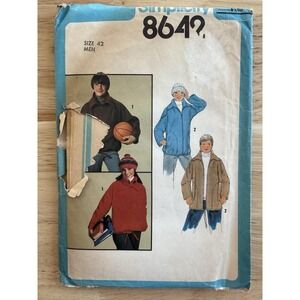 SIMPLICITY Pattern 8642 MEN'S Unlined JACKET In 2-Lengths Size 42 Uncut FF